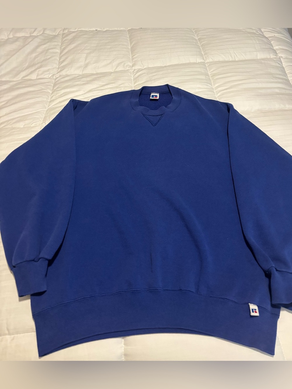 Vintage Russell Athletic Blue Blank Crewneck Sweatshirt Size XLT